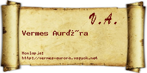 Vermes Auróra névjegykártya
